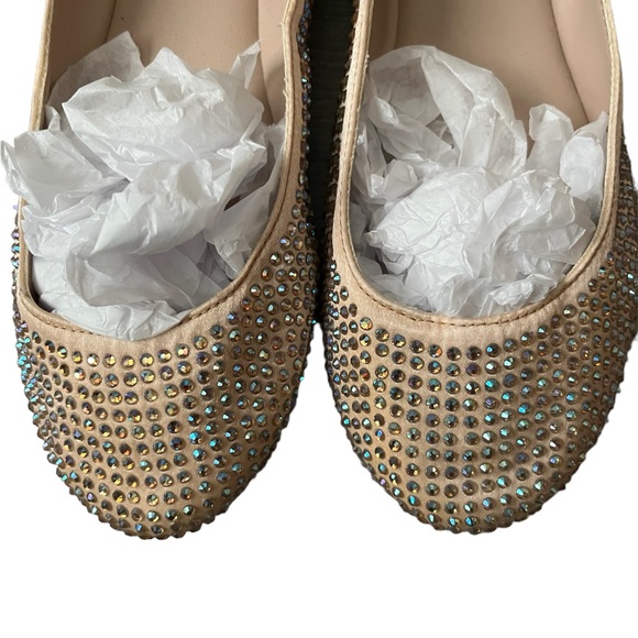 Steve Madden Gold Rhinestone Flats - Picture 6 of 8